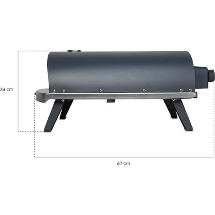 Ziipa Piana, Gas Pizzaofen mit drehbarem feuerfestem Stein, grau – Bild 7