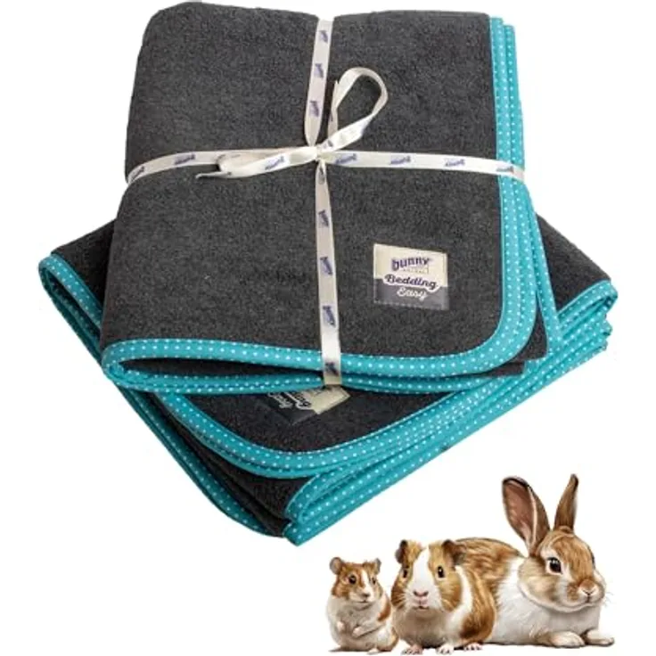 bunnyNATURE Bedding Easy Türkis - Waschbare PIPI-Pads für Meerschweinchen, Kaninchen - Weicher Fleece & Saugstarker Molton - Antiallergisch
