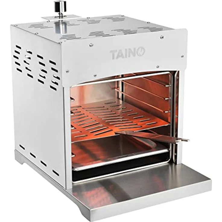 TAINO XXL Hochleistungsgrill Gas bis 800°C, Edelstahl Silber mit Pizzastein und rostfreiem Grillrost – Bild 7