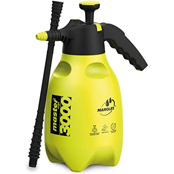 Marolex Handsprüher Master Ergo 3000, Drucksprühgerät mit 30 cm Lanze, 0,4 MPa Betriebsdruck, Automatische Knopfverriegelung, 3D-Flex-System für Garten und Gewächshäuser