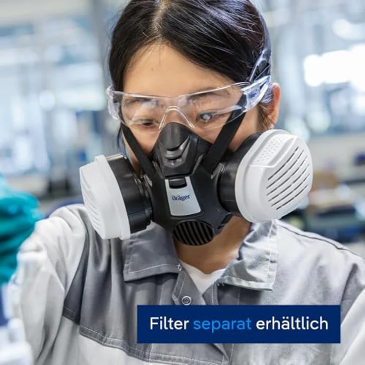 Dräger X-plore 3500 Halbmaske , Gr. L , Mehrweg Atemschutz-Maske für den Einsatz mit wechselbaren Bajonettfiltern – Bild 8