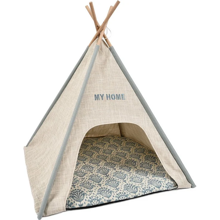 HEIM Tierhaus Heimtierzelt "My Home", Tipi-Zelt für Katzen und kleine Hunde, 68x68x80cm, inklusive Transportsack, rutschfester Noppenstoff