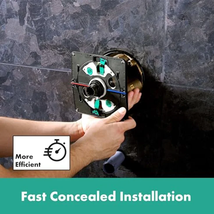 hansgrohe ShowerSelect Comfort Q - Unterputz Thermostat Armatur, SafetyStop bei 40°C, Mischbatterie für 2 Verbraucher, Brushed Black Chrome – Bild 2