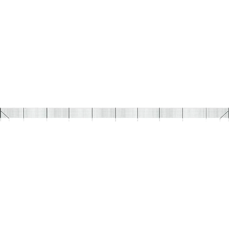 vidaXL Maschendrahtzaun mit Bodenhülsen, grün, verzinkter Stahl, 1 x 25 m, UV-beständig, rostresistent – Bild 2