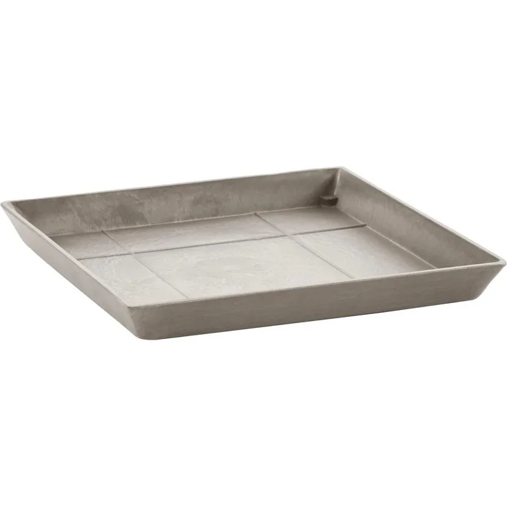 ECOPOTS Blumentopfuntersetzer ROUND SAUCER Taupe, BxTxH: 28x28x3 cm, aus bruchsicherem und UV-beständigem Recyclingkunststoff