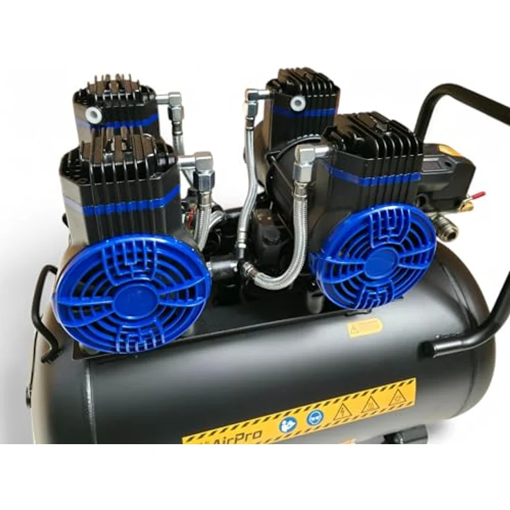 DeTec Flüsterkompressor Airpro, 40L Druckluftkompressor mit 8 bar und 410 L/min, geräuscharm und ölfrei – Bild 3