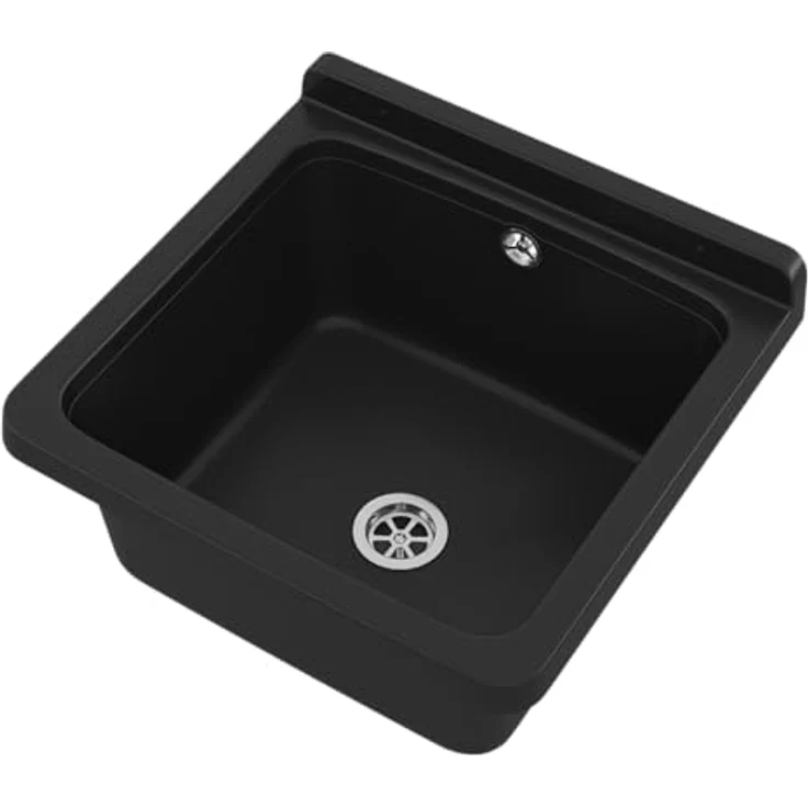 Granitan Kunststoffspüle ORTA - Waschtong mit Siphon - Wandmontage - 40x38x22,8 cm, mehrere Farben – Bild 6