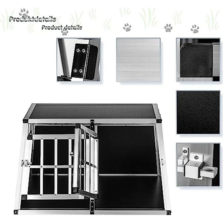 Petstuff Hundetransportbox gerade Rückwand 90°, Aluminium, robust, verschließbar, Verschiedene Größen – Bild 5