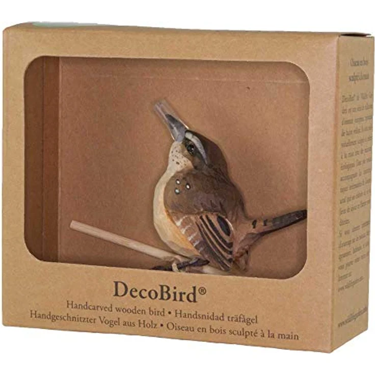 WILDLIFEGARDEN Wildlife Garden WG413 DecoBird Zaunkönig - Handgeschnitzter Dekorative Vogel aus Holz - Kleine Europäische Vögel, Schwedisches Design, Lindenholz, Umweltfreundliche Farbe – Bild 4