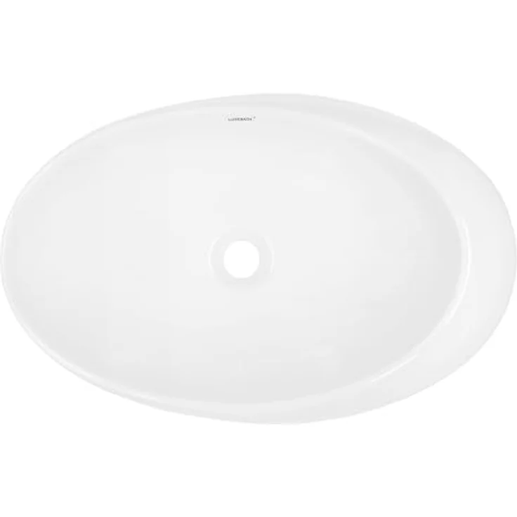 ECD Germany Waschbecken 585x375x145 mm aus Keramik Oval Weiß – Bild 3