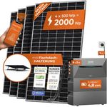 Solarway Balkonkraftwerk Komplett Steckdose, JaSolar-Module, 1 x Deye Wechselrichter mit APP&WiFi, 2000 Watt + 4,8 kWh