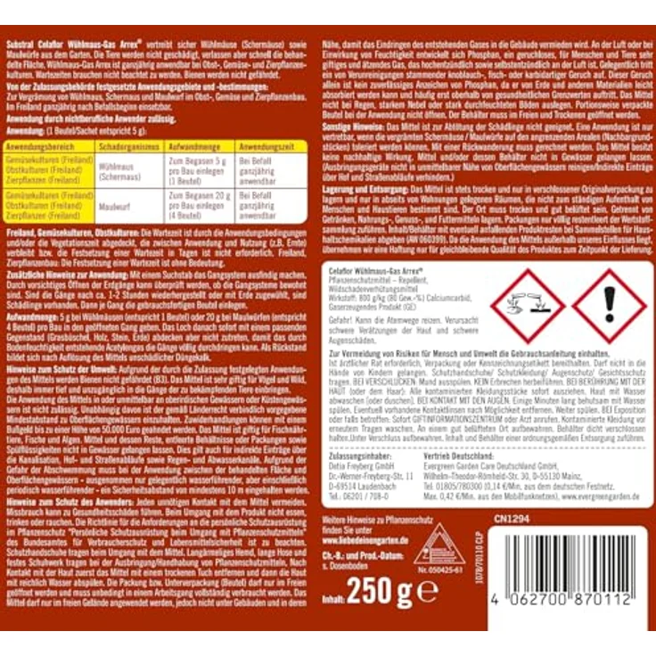 Celaflor Wühlmaus-Gas Arrex 250 g – Bild 7