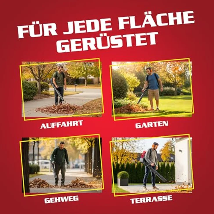 Hecht 943 Benzin-Rückenlaubbläser, 1,7 PS, 900 m³/h, 43 cm³, ergonomischer Tragegurt – Bild 3