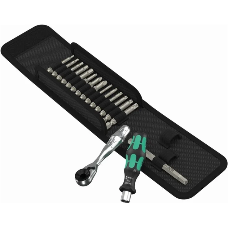 Wera Schraubendreher-Bitsatz 05222801001 Special Edition, 19-teilig mit Zyklop Mini-Bit-Ratsche und stabilen Textilkoffer