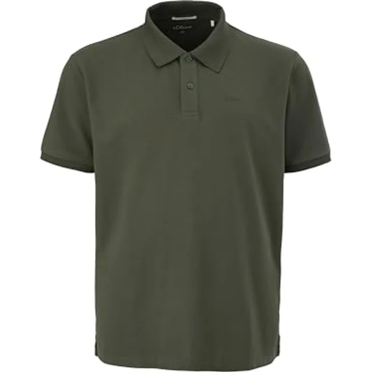 s.Oliver Poloshirt mit Logostickerei, Baumwolle, hüftlang, Rundhalsausschnitt, Jerseystoff (schwarz) – Bild 5