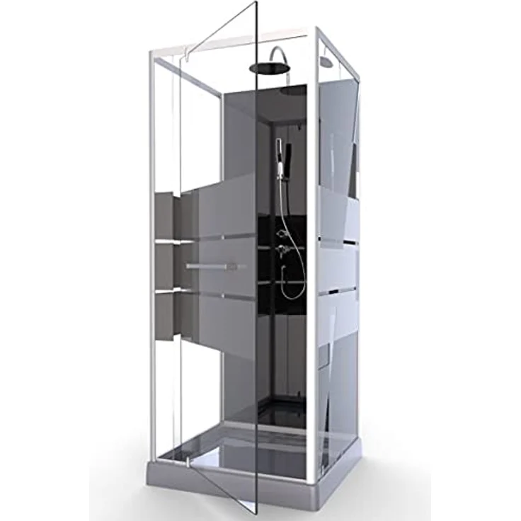 MARWELL Komplettdusche Fertigdusche Dusy 80 x 80 x 225 cm – Dusche mit Fronteinstieg – Duschkabine mit hochwertigen Aluminiumprofilen - Einstiegshöhe 16 cm – Bild 2