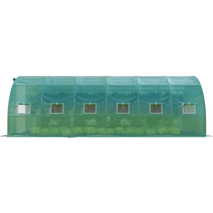 GARMIO® Foliengewächshaus Tomatengewächshaus Winterfest, Folientunnel für Aufzucht, 6 x 3 x 2 m groß, grün, 12 Fenster, Insektennetz, Rund, Mehrweg, Gitternetzfolie – Bild 5