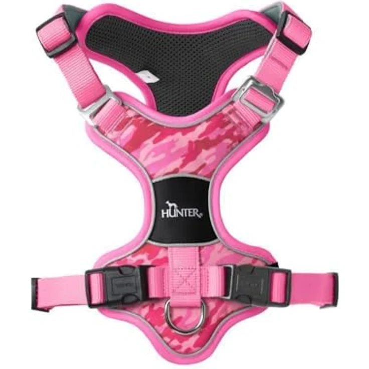 HUNTER Geschirr Divo Up Camouflage rosa L-XL mit 5-facher Verstellmöglichkeit und reflektierendem Material – Bild 2