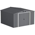 Duramax ECO 10 x 10 (9.16 m²) Metallgerätehaus, feuerverzinktes Metall gerätehaus - Geräteschuppen, verstärkte Dachkonstruktion, wartungsfreier und wetterfester Metallschuppen, Anthrazit