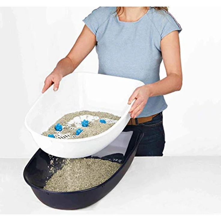 Trixie T40154 40154 Katzentoilette Berto, 39 × 22 × 59 cm, dunkelgrau/pastellblau/granit – Bild 4