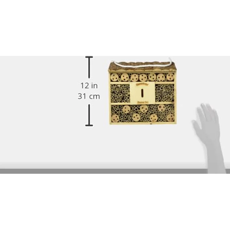 Dehner Natura Insektenhotel Andrena, ca. 29.5 x 9.5 x 28.5 cm, Kiefern-, Tannenholz/Bambus/Sperrholz, natur – Bild 5