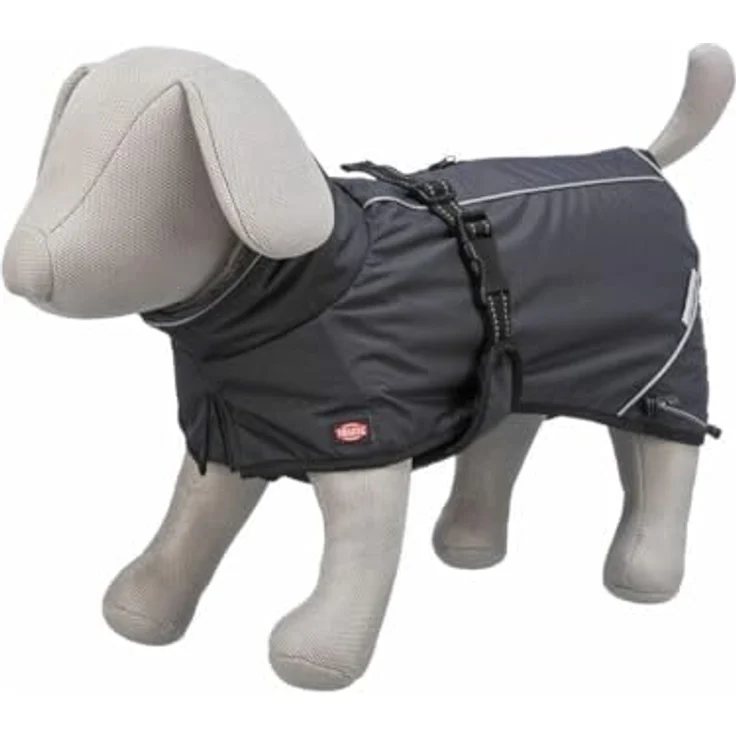 Trixie Calvi Hundemantel, Schwarz, L: 55 cm, wasser- und winddicht, mit reflektierenden Streifen – Bild 3