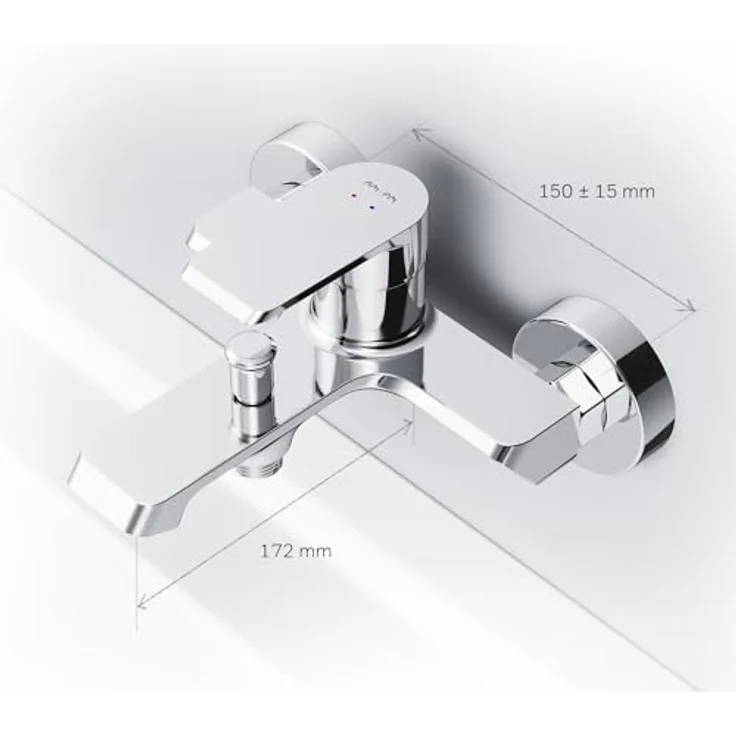 AM.PM Flash FNA10000, Einhebel-Wannenarmatur mit 35mm Keramikkartusche, glänzend chrom – Bild 5