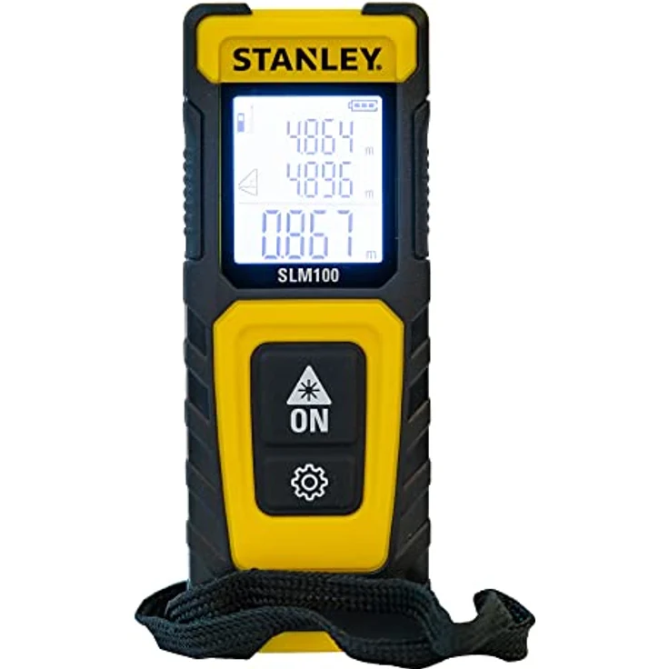 Stanley SLM100, Laser-Entfernungsmesser bis 30 m, 3 mm Genauigkeit, IP40 geschützt, Anti-Rutsch Design – Bild 3