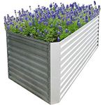 RS Trade® Florenz XL Hochbeet L 180 cm x B 90 cm x H 90 cm Gemüsebeet Gartenbeet Kräuterbeet Anzuchtbeet Frühbeet Stahl-Wellblech Zink-Alu Metall witterungsbeständig