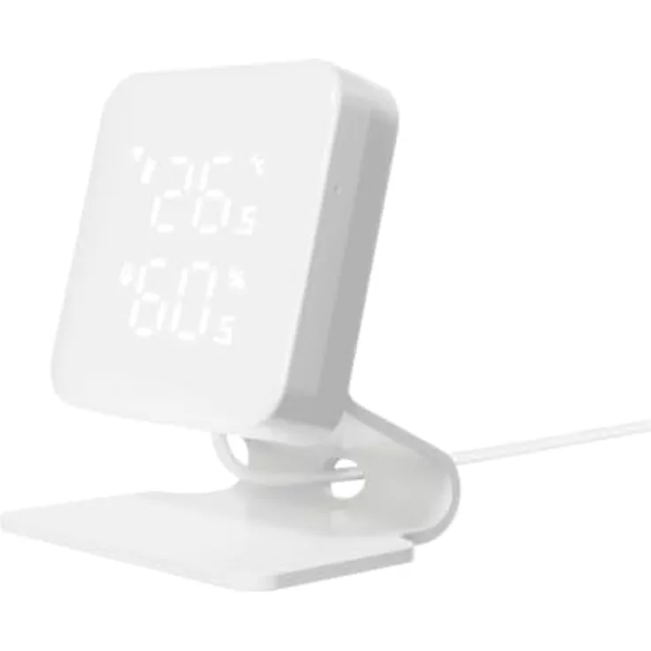 Woox R7246 Smart IR Remote, Infrarot-Fernbedienung mit Temperatur- und Luftfeuchtigkeitssensor, USB-C, Weiss