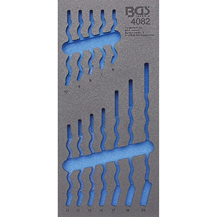 BGS 4082 | Werkstattwageneinlage 1-3: Maul-Ringschlüssel-Satz | 12-tlg. | SW 6 - 22 mm | Gabelringschlüssel – Bild 3