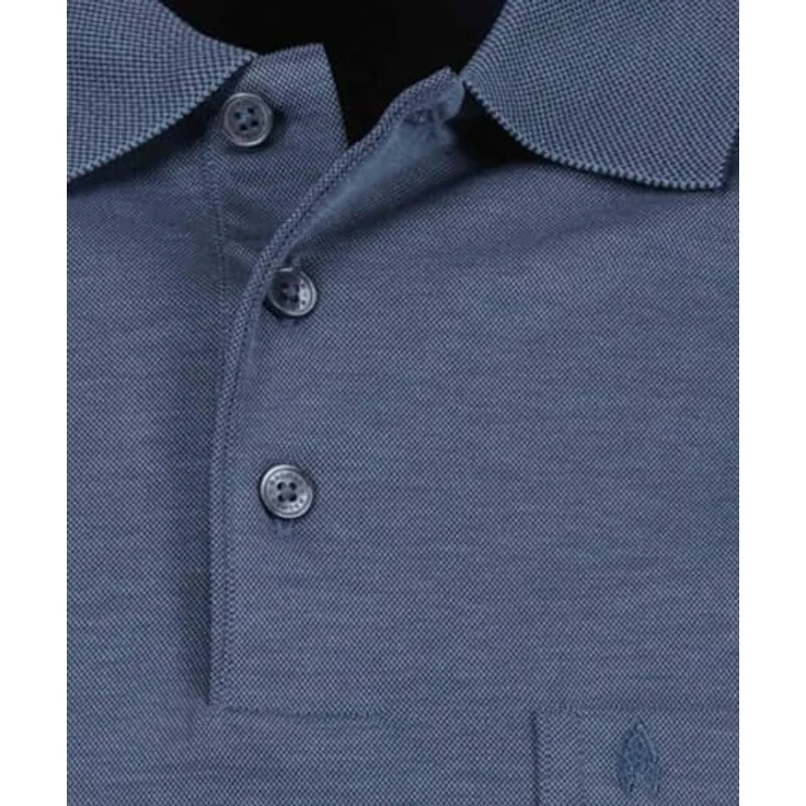 RAGMAN Langarm-Poloshirt, Pima-Baumwolle, Polyester, Logo-Stickerei - Farbe: verschiedene – Bild 5