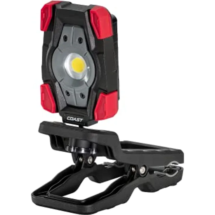 Coast CL20R 1750 Lumen wiederaufladbare Dual Power Rotating LED Magnetische Klemmleuchte mit Weitwinkel-Flutlicht, Schwarz/Rot
