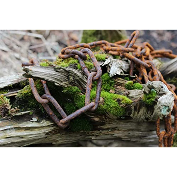 vitaliano Stahlkette gerostet 5mm, Meterware, 15 Meter - Robuste Eisenkette, rustikaler Vintage Look, Tragkraft 125 kg – Bild 5