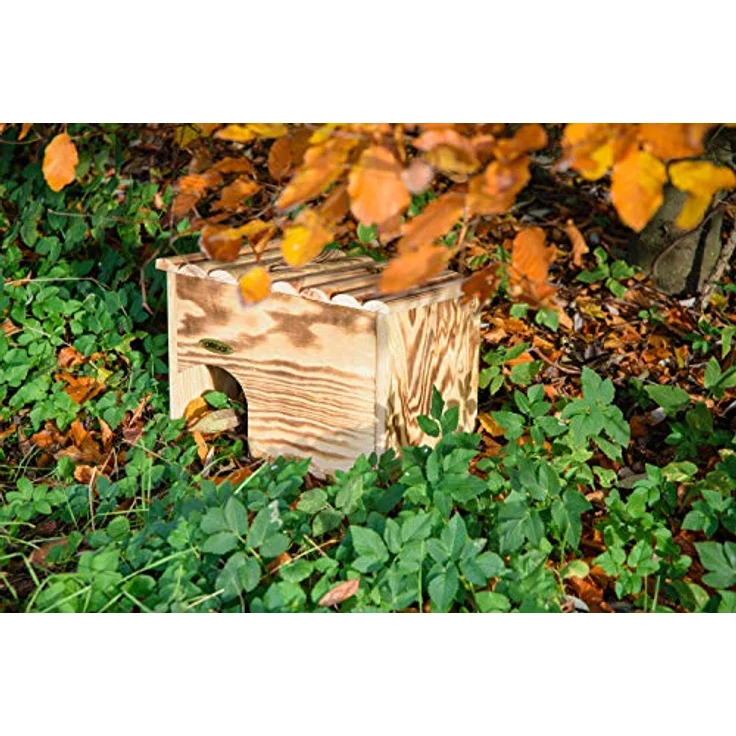 dobar® 22232FSCe Igelhaus als Bausatz - Igelschlafhaus aus Massivholz - Igelhöhle für den Garten - Igelschlafplatz mit Schleuse - Igelhotel mit Schutz vor Fressfeinden - 30,5 x 26,5 x 24 cm - Geflammt – Bild 4
