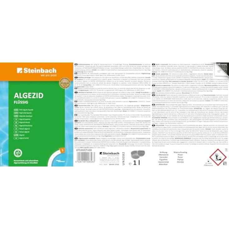 Steinbach Poolpflege Starter-Set, Algezid flüssig + Total Blue Chlor Tabletten, langsamlöslich 20g, für sauberes und kristallklares Poolwasser – Bild 7