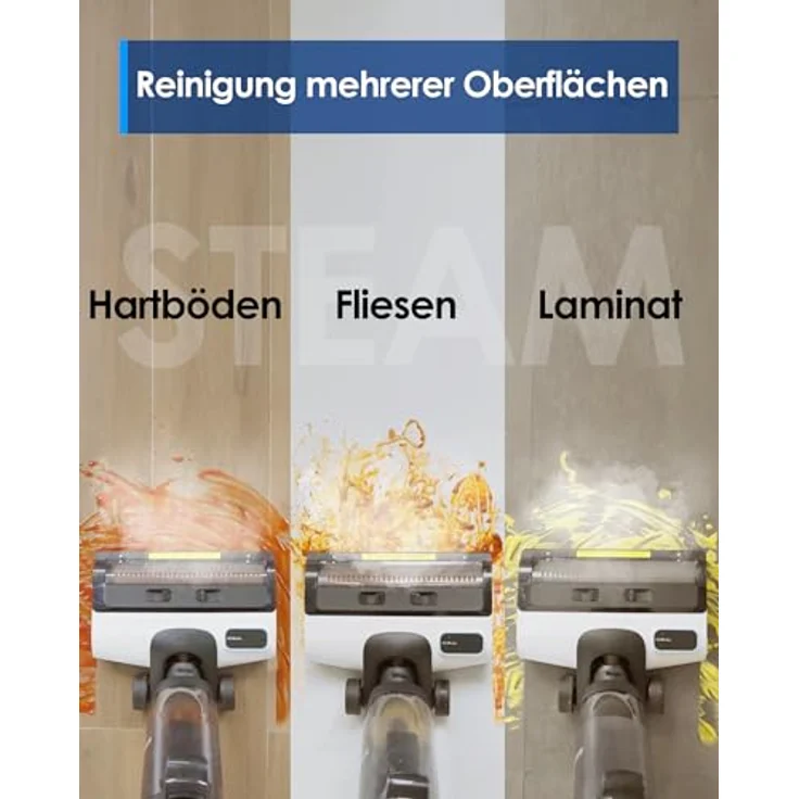 Tineco iFLOOR 5 Steam Nass Trockensauger, 120℃ Hochtemperatur-Dampf, Selbstreinigung Nasssauger, Hartholz bodenreiniger – Bild 4
