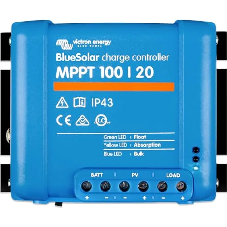 Victron Energy Solarladeregler Victron BlueSolar MPPT 100/20 Solarladeregler 12V/24V/48V 20A, effizient mit IP43 Schutzklasse – Bild 2