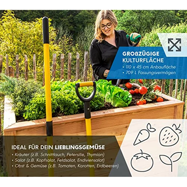 Westmann Hochbeet Lärchenholz 130 Kräuterbeet 130x65x84 cm natur - Westmann – Bild 6