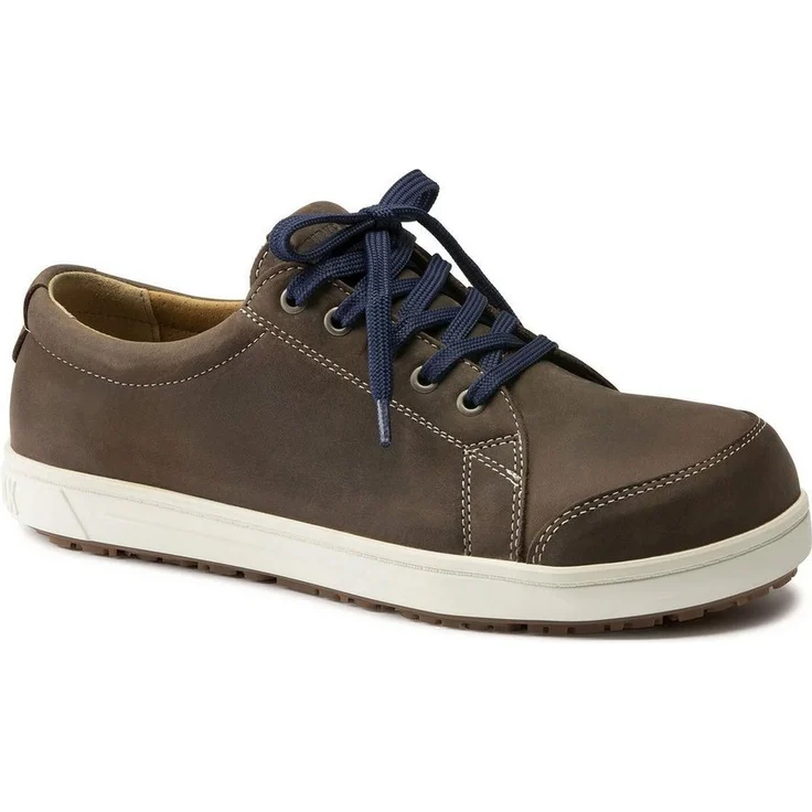 Birkenstock Professional QS 500 Sicherheitsschuh aus geöltem Nubukleder, S3 zertifiziert, Stahlkappe, wasserabweisend (Braun)