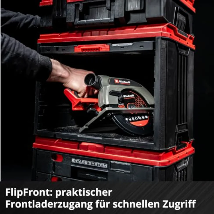 Einhell Werkzeugkoffer E-Case FlipFront, robuster Werkzeugkoffer mit praktischem FlipFront-Design – Bild 4