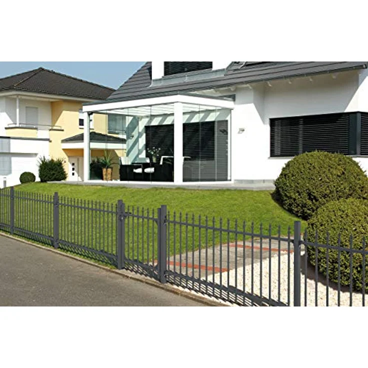 Alberts 510411 Zaunerweiterungsset Chaussee, Aluminium, anthrazit, Höhe 120 cm, Länge 2 m, zum Aufschrauben – Bild 4