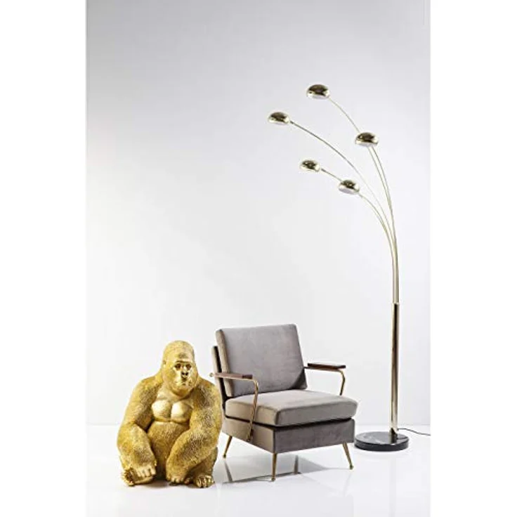 Kare Design Deko Figur Gorilla Side XL Gold, große Dekofigur in Form eines Gorillas, ausgefallene Wohnzimmer Dekoration, Dekofigur Gorilla Gold, Dekoobjekt Affe (H-B-T)76x60x55cm – Bild 6