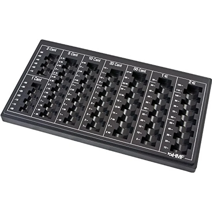 HMF 2600-02 Euro-Münzzählbrett Münzsortierer 33,0 x 18,5 x 2,0 cm, schwarz – Bild 1