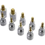 Hazet Schraubendreher-Steckschlüsseleinsatzsatz 1/2 Zoll, Torx T20-T60, TiN beschichtet, 9-teilig, Kunststoff-Kasten 165-S, Made in Germany