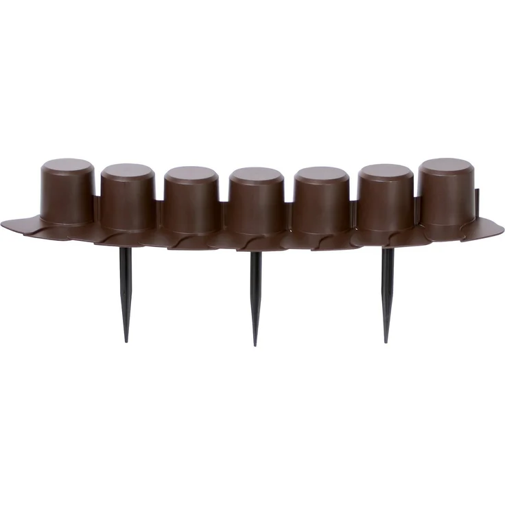 Prosperplast Palisade IPAL7 R222, 405 cm, dunkelbraun, Kunststoffeinfassung, 8 Elemente, Höhe 60 cm