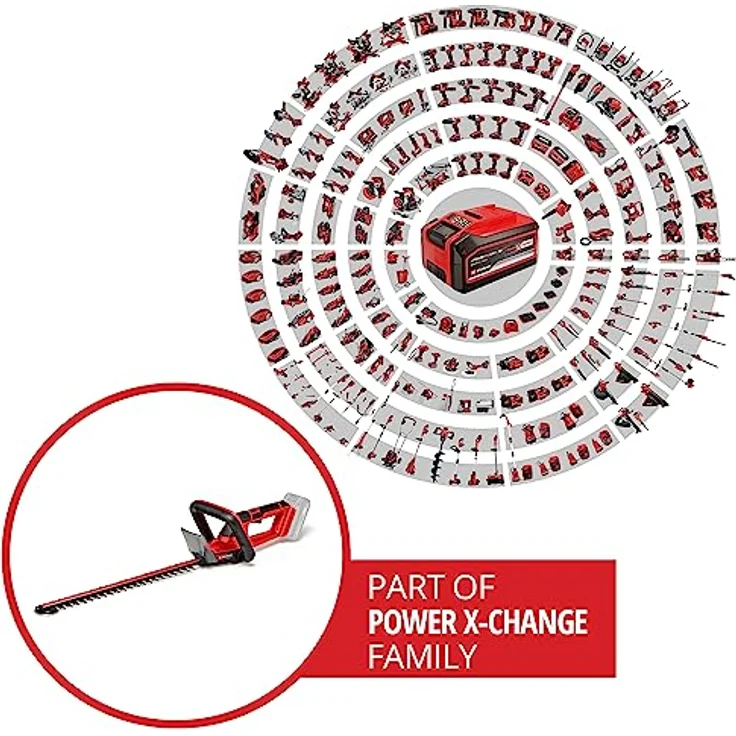 Einhell Akku-Heckenschere GC-CH 18/50 Li Solo Power X-Change (Li-Ion, 18V, Metallgetriebe, Alu-Messerabdeckung, inkl. Köcher, ohne Akku und ohne Ladegerät) – Bild 2