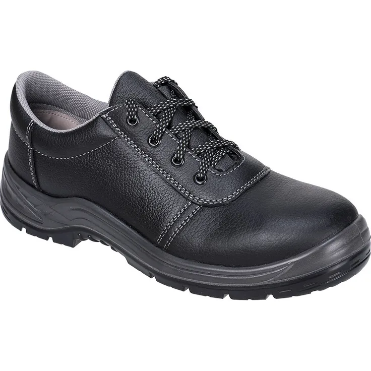 Portwest FW43 Steelite Kumo Sicherheitsschuh S3, wasserresistentes Leder, Stahlzehenkappe, rutschhemmend, antistatisch, schwarz, Größe 41