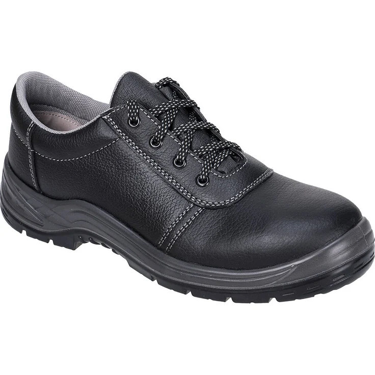 Portwest FW43 Steelite Kumo Sicherheitsschuh S3, wasserresistentes Leder, Stahlzehenkappe, rutschhemmend, antistatisch, schwarz, Größe 41