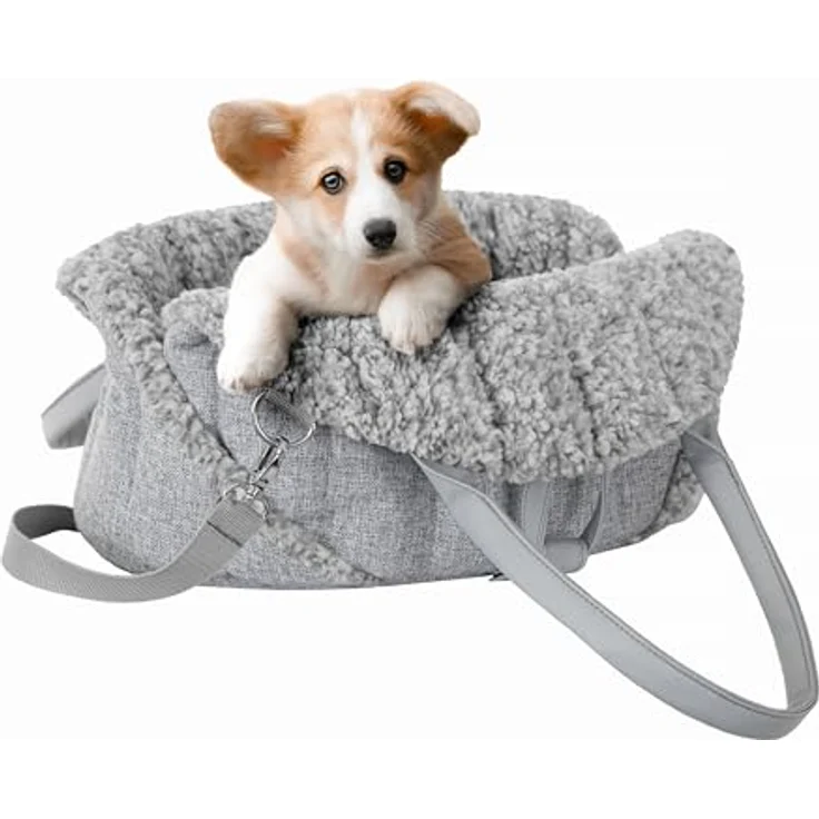 DOGGY Hundetasche, Tragetuch, Tragetasche, Höhenverstellbar, Transportbox, Reise, 38x24x28 cm, Asche Inari – Bild 2